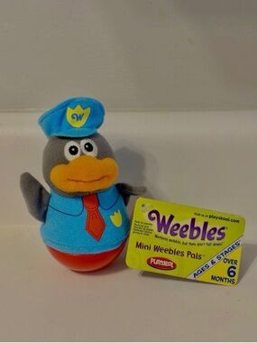 Playskool Mini Weebles Pals Pendleton the Penguin Policeman Plush Toy 2005 NWT